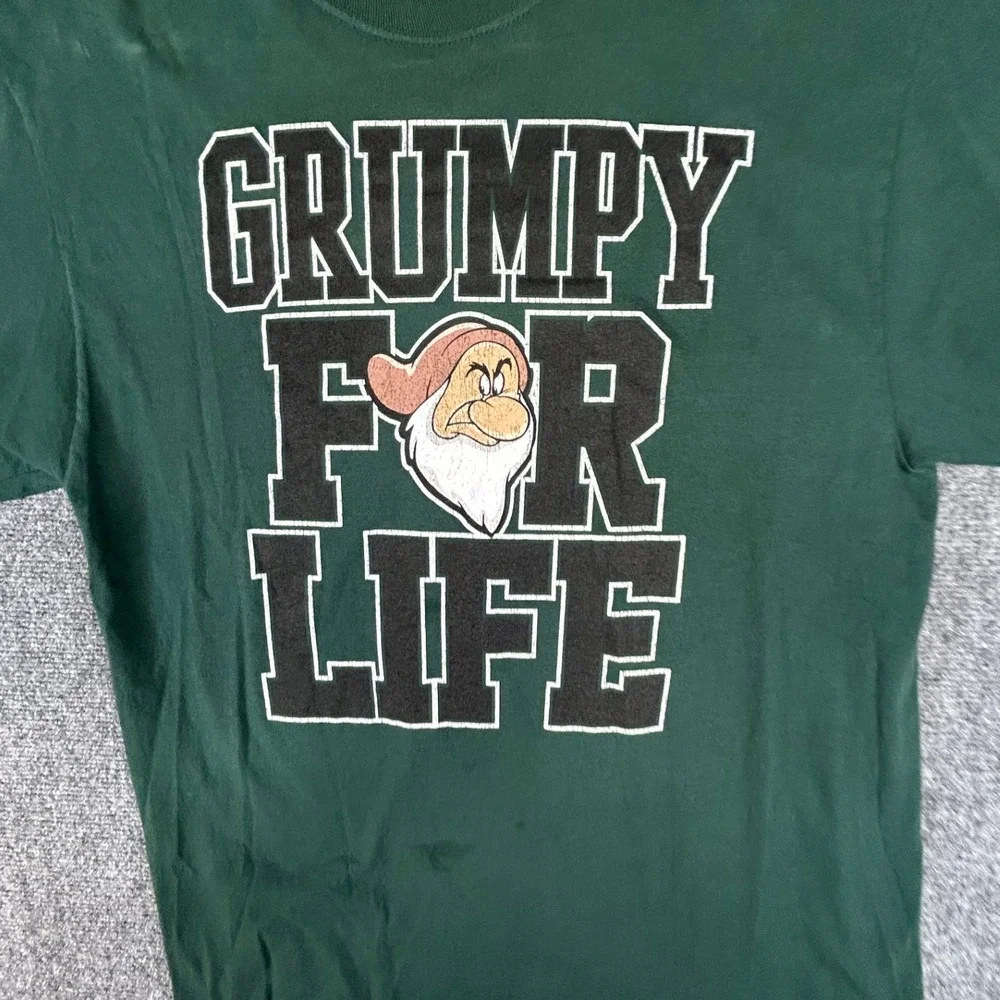 Disney Grumpy For Life T-Shirt Mens Large Green Snow White Seven Dwarfs Graphic - Picture 2 of 8
